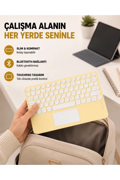 Kablosuz Bluetooth Klavye – Slim Taşınabilir Tasarım