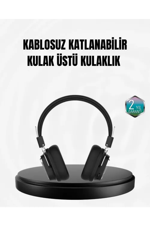 Kablosuz Bluetooth Kulak Üstü Kulaklık Kristal Ses Kalitesi Ve Ergonomik Yapı