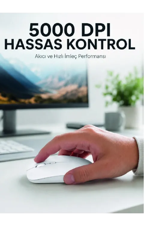 Kablosuz Bluetooth Oyuncu Mouse Sessiz Tıklama Ergonomik Wireless Fare