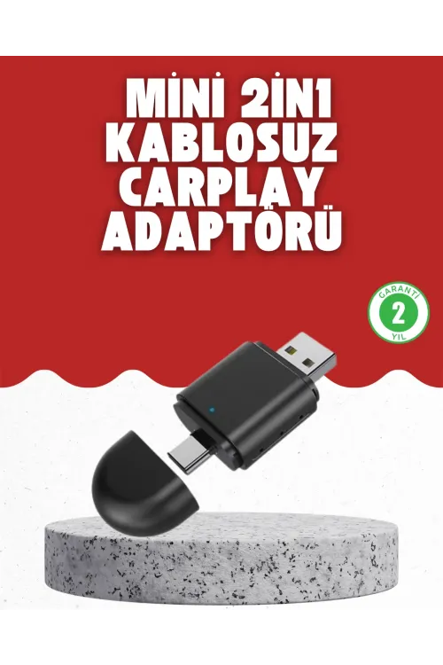 Kablosuz Carplay Dönüştürücü – Akıllı Tak & Çalıştır Araç Adaptörü