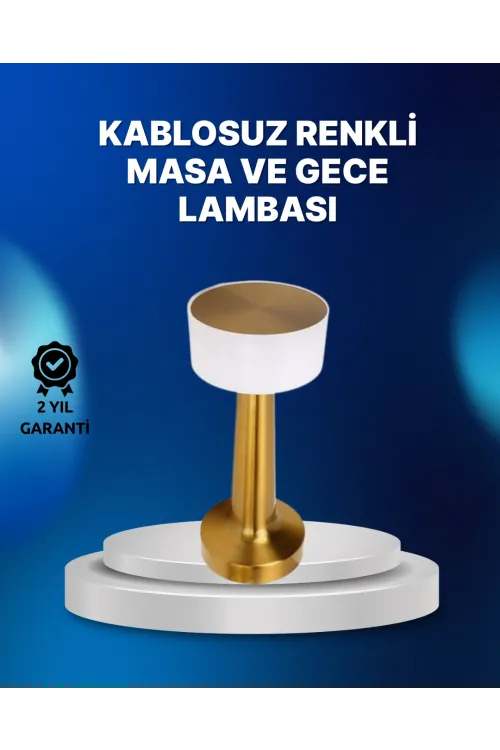 Kablosuz Dokunmatik Masa Lambası – Şık Modern Metal Gövde, Usb Şarjlı