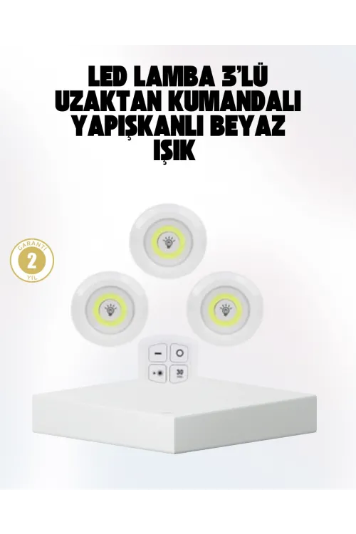 Kablosuz Gün Işığı 3’lü Led Spot Lamba Kumandalı