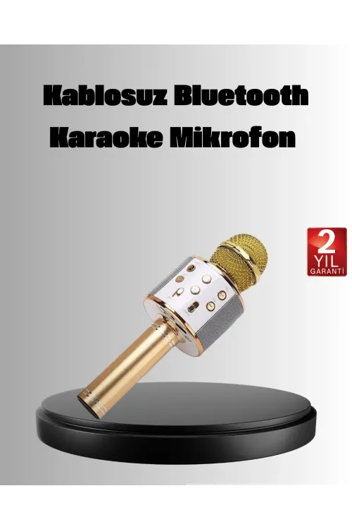 Kablosuz Karaoke Mikrofon Usb Aux Destekli Parti Ve Eğlence İçin