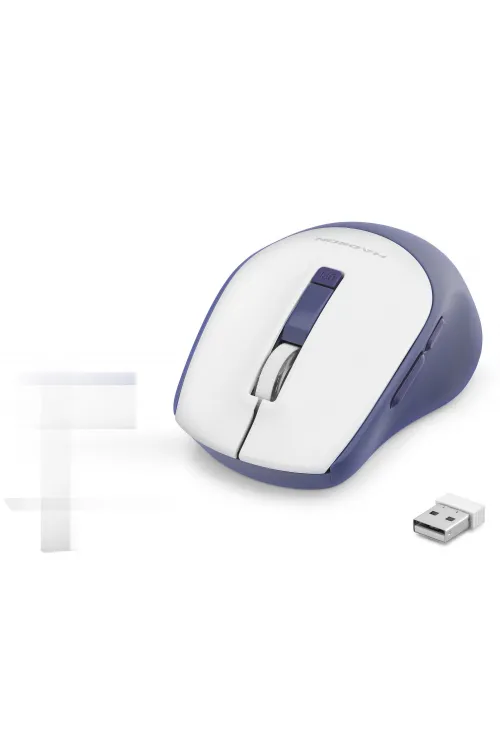 Kablosuz Mouse 600/1600 Dpi - Beyaz Lacivert HDX3408B