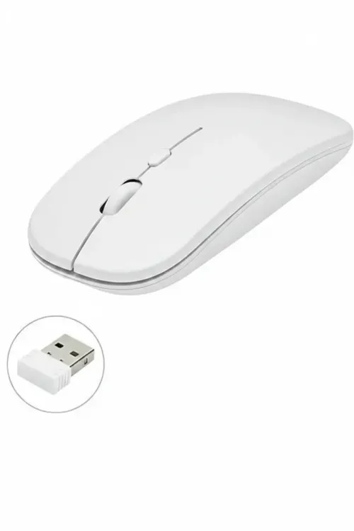 Kablosuz Mouse Fare Şarjlı Bluetooth Wireless Çift Modlu Sessiz