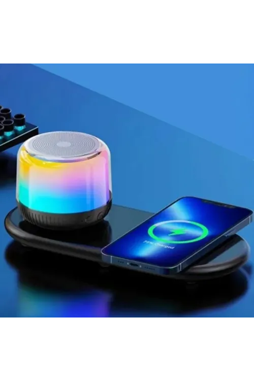 Kablosuz Şarj Standlı Bluetooth Hoparlör