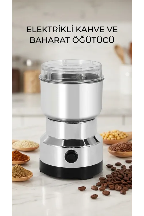 Kahve Ve Baharat Öğütücü Makine Paslanmaz Çelik Kompakt Tasarım