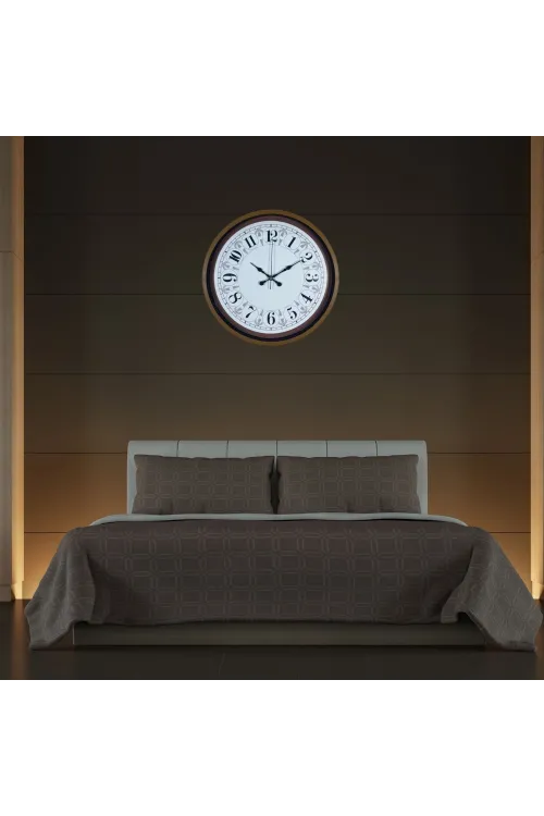Kahverengi Motifli 36 Cm Duvar Saati
