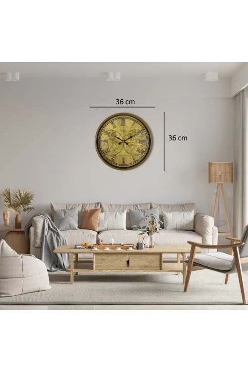 Kahverengi Vintage 36 Cm Duvar Saati