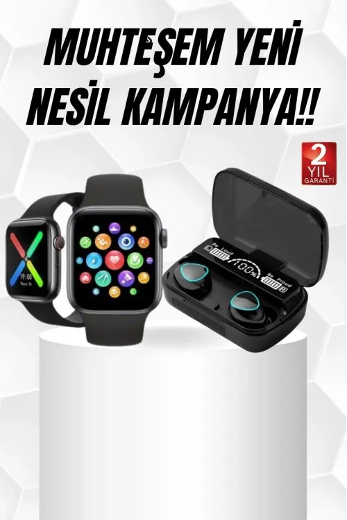 Kaliteli Akıllı Saat Ve Kaliteli Bluetooth Kulaklık Anc Özelliği Uzun Pil Ömrü