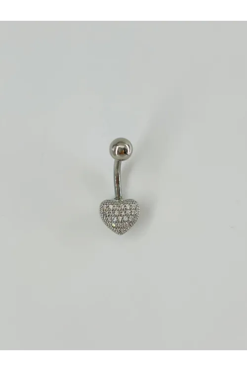 Kalp Detaylı Göbek Piercing - Pg0052