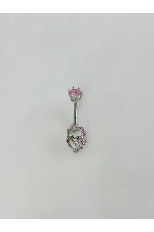 Kalp Detaylı Göbek Piercing - Pg0117