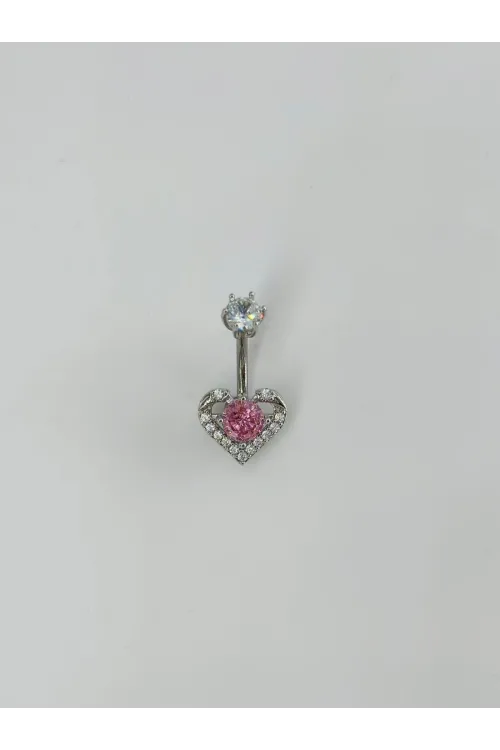 Kalp Detaylı Göbek Piercing - Pg0127