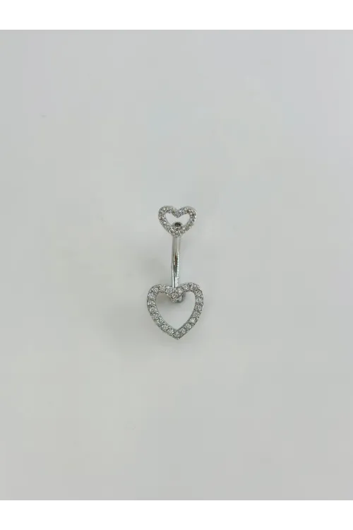Kalp Detaylı Göbek Piercing - Pg0135
