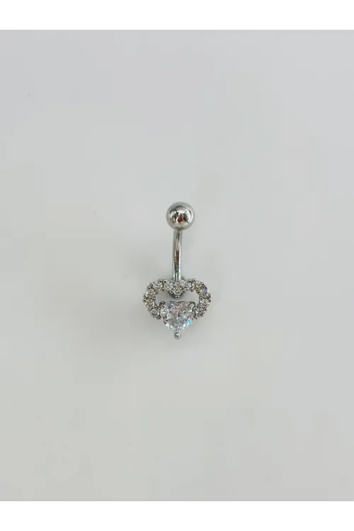 Kalp Detaylı Göbek Piercing - Pg0139