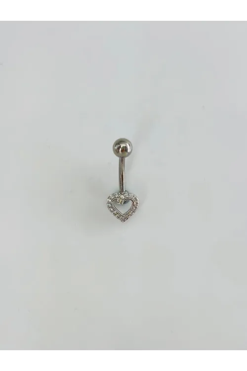 Kalp Detaylı Göbek Piercing - Pg0145
