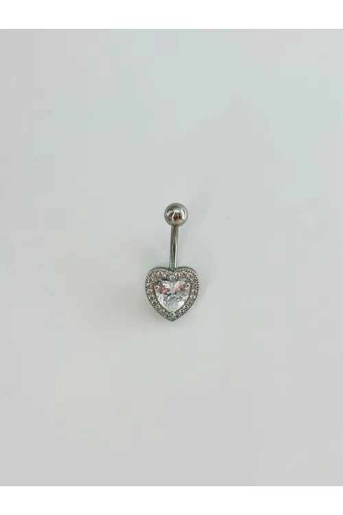 Kalp Detaylı Göbek Piercing - Pg0168