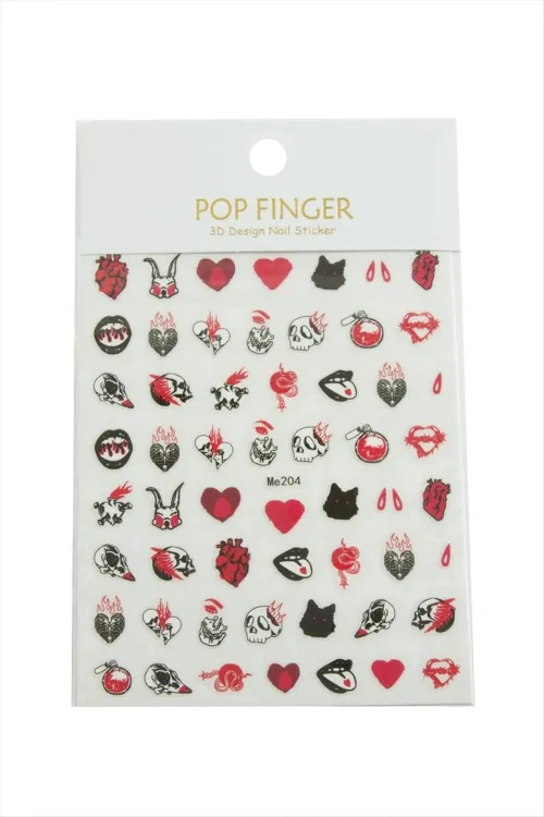 Kalp Kuru Kafa Tattoo Dövme Sticker