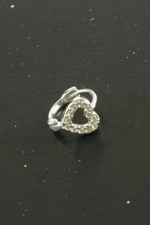 Kalp Lüks Çelik Kulak Burun Piercing 1 Adet