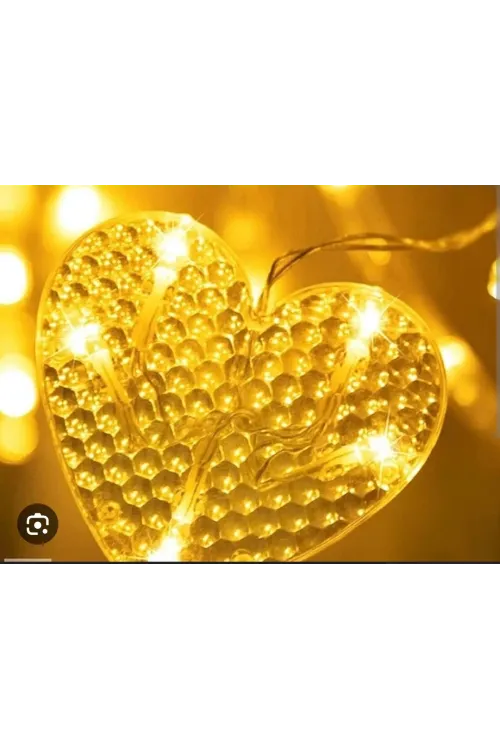 Kalp Perde Led 3m 6 Sıra 12 Adet Kalp Led Işık Gün Işığı