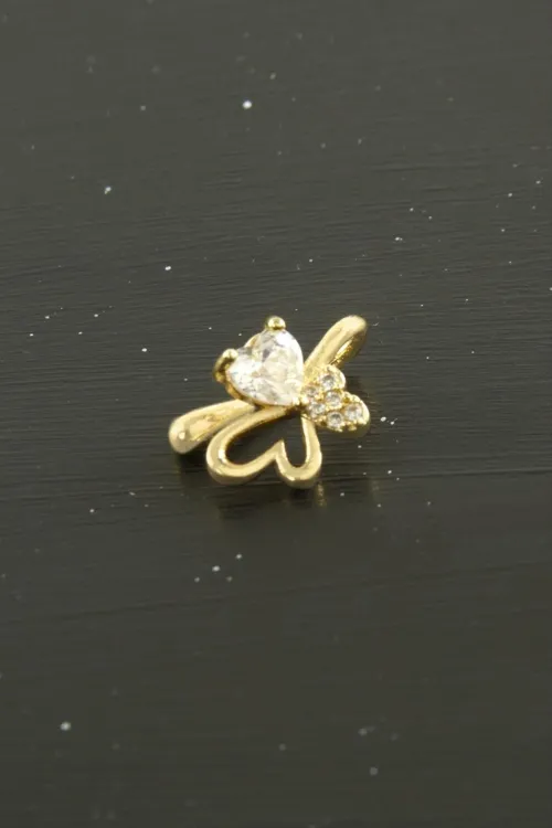 Kalp Tragus Zirkon Taşlı Piercing 1 Adet