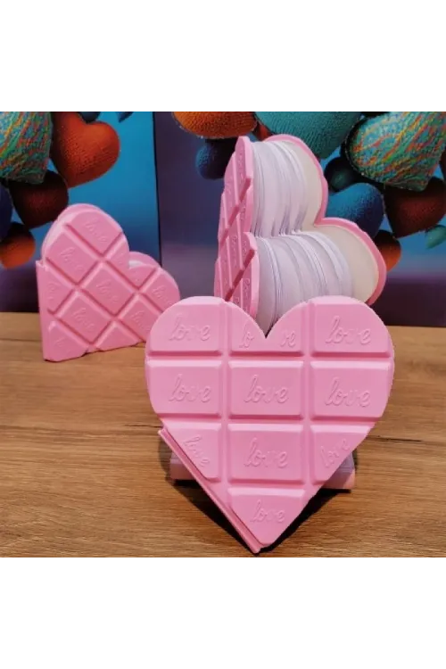 Kalpli Çikolata Not Defteri Pembe Renk