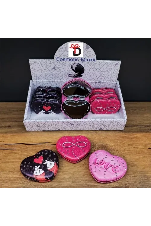 Kalpli Love Tasarımlı Cep Aynası