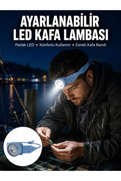 Kampçı Kafa Lambası Su Geçirmez Çok Modlu Led Yeni Nesil