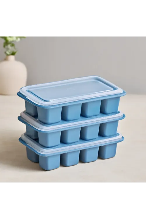 Kapaklı Plastik 3lü Mini Küp Buzluk