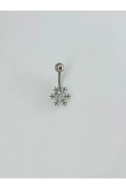 Kar Tanesi Detaylı Göbek Piercing - Pg0103