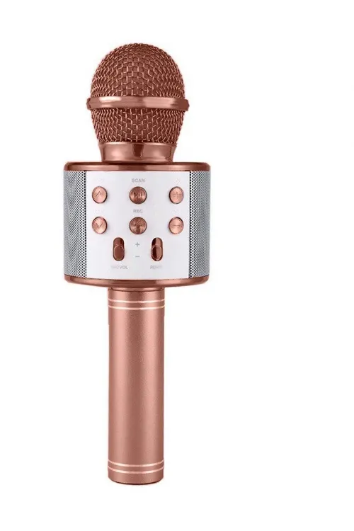 Karaoke Mikrofonlu Hoparlör - Şarjlı -bluetooth Rose Gold