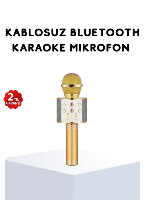 Karaoke Mikrofonu Bluetooth Usb Aux Girişli Yankı Efektli
