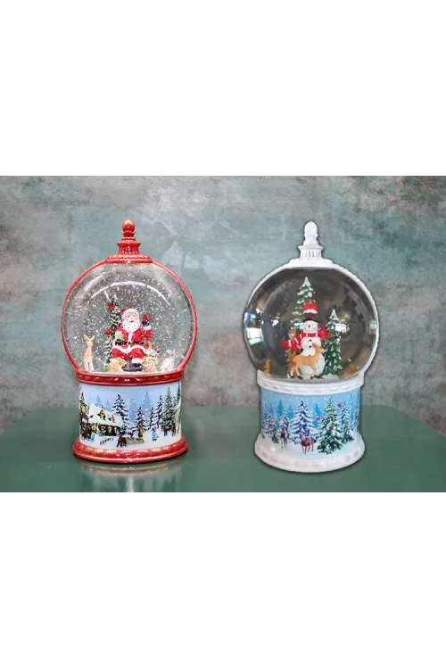Kardan Adam Ve Noel Babalı Işıklı Müzikli Kar Küresi