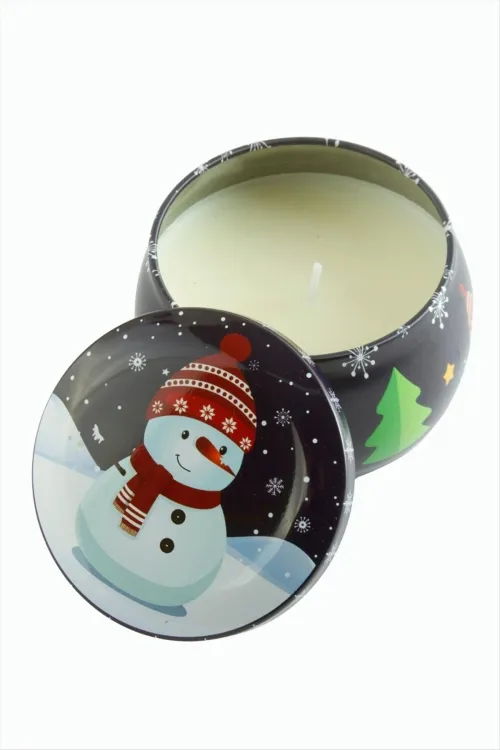 Kardan Adam Yılbaşı Kapaklı Mum 8 cm