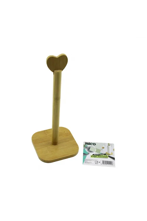 Kare Altlık=12x12cm Ahşap Bambu Kağıt Havluluk Kalp Başlı Sap=28.5cm