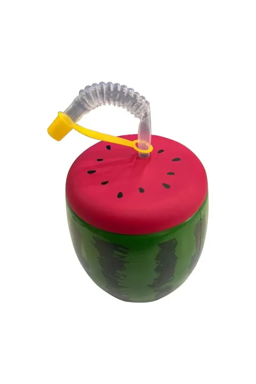 Karpuz Tasarımlı Pipetli Suluk 900 Ml