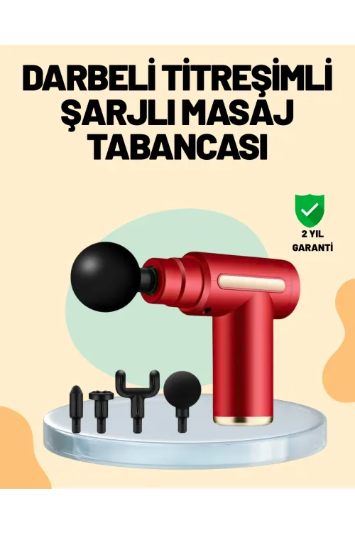 Kas Gevşetici Masaj Tabancası 4 Başlık Ve Ayarlanabilir Hız