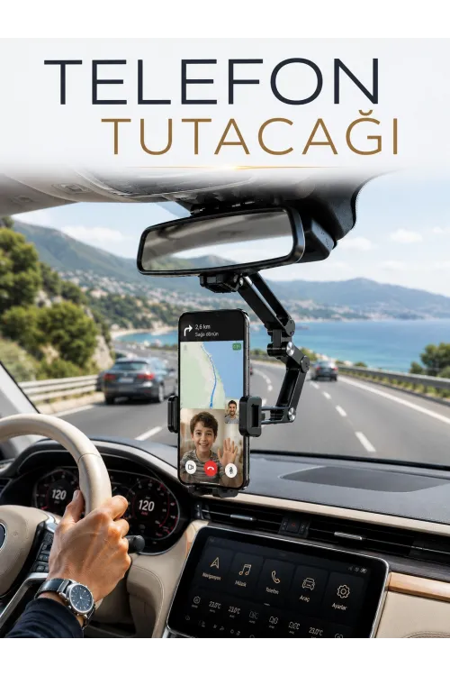 Katlanabilir Araç Telefon Tutucu Dikiz Aynasına Monte Telefon Standı