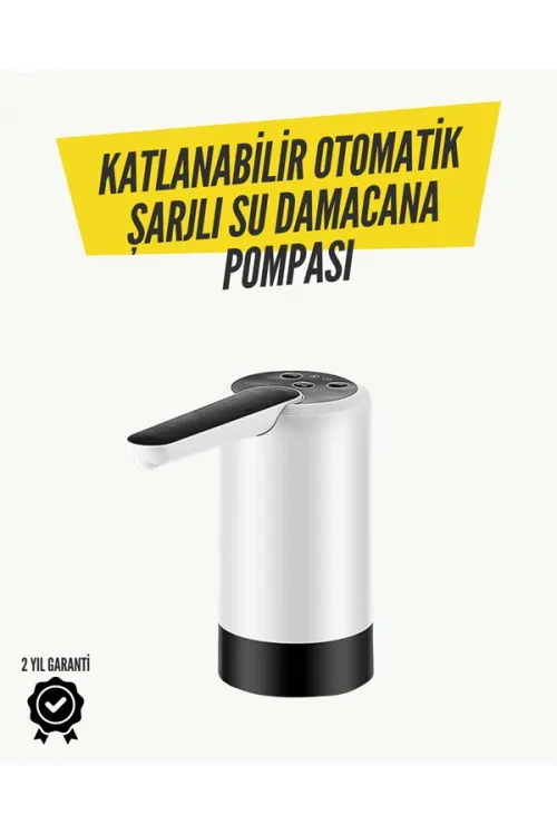 Katlanabilir Şarjlı Damacana Su Pompası Pratik Kullanım