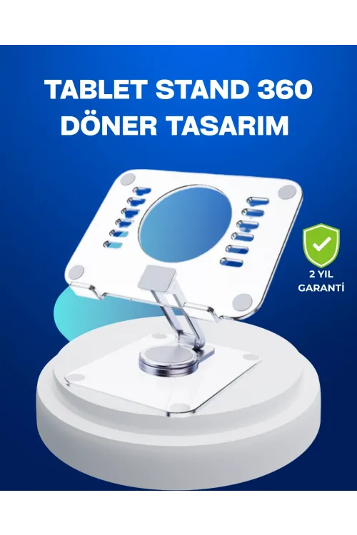 Katlanabilir Tablet Standı Ayarlanabilir Kaymaz Şeffaf Tasarım