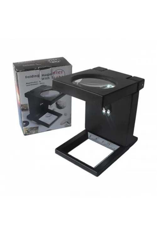 Katlanır Plastık Led Işıklı Test Cıhazı Büyüteç 2.5X90Mm