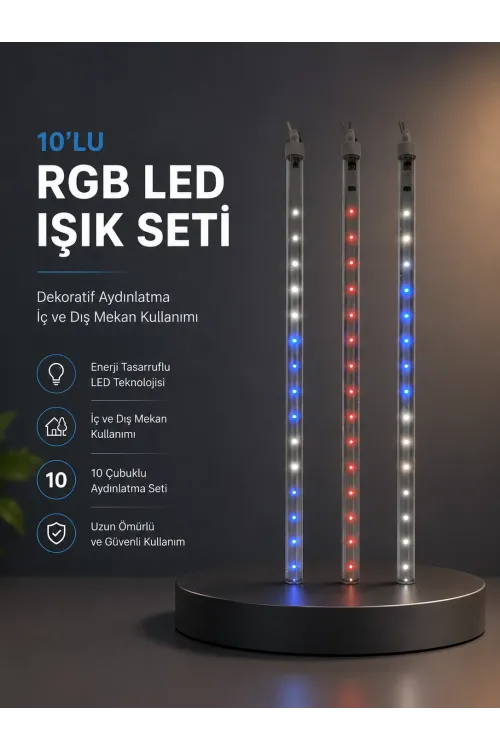 Kayan Yıldız Efektli Rgb Led Işık Seti İç Ve Dış Mekan Kullanımı