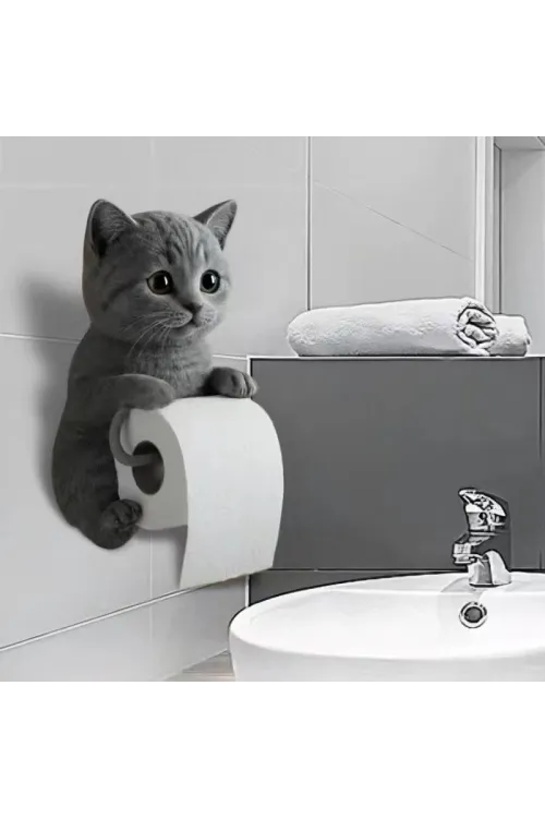 Kedi Tasarımlı Tuvalet Kağıtlığı
