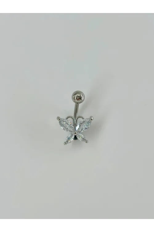 Kelebek Detaylı Göbek Piercing - Pg0055