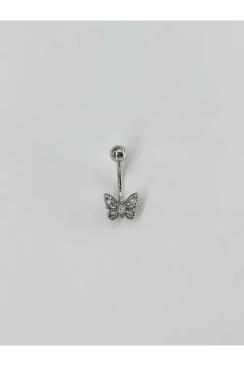 Kelebek Detaylı Göbek Piercing - Pg0077
