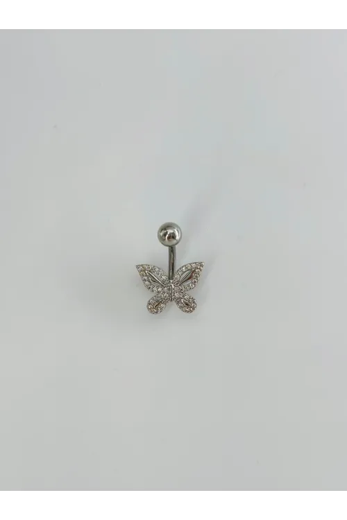Kelebek Detaylı Göbek Pıercing - Pg0151