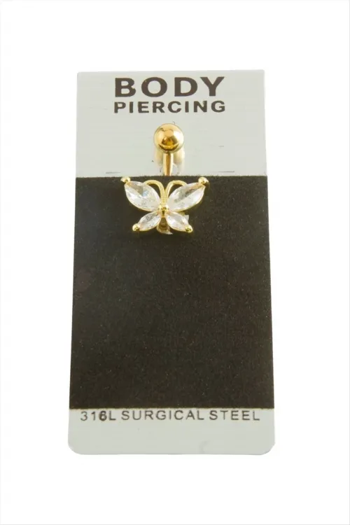 Kelebek Lüks Çelik Göbek Piercing 1 Adet