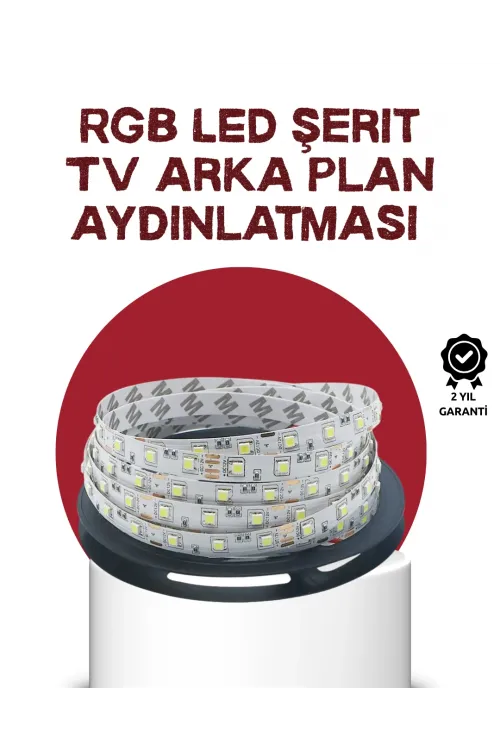 Kendinden Yapışkanlı Led Şerit Televizyon Aydınlatması 2mt