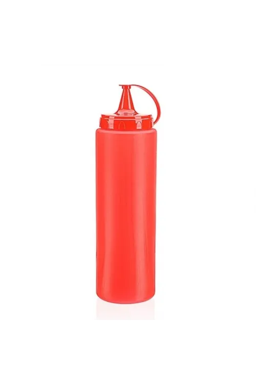 Ketçap Şişesi - 1000ml Dev Boy Kırmızı 3 Adet