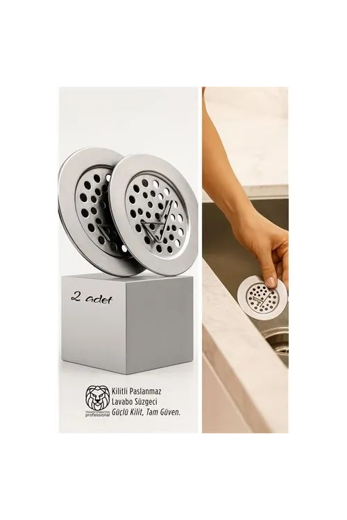 Kilitlenebilir Metal Lavabo Evye Süzgeci 2 ADET 721234